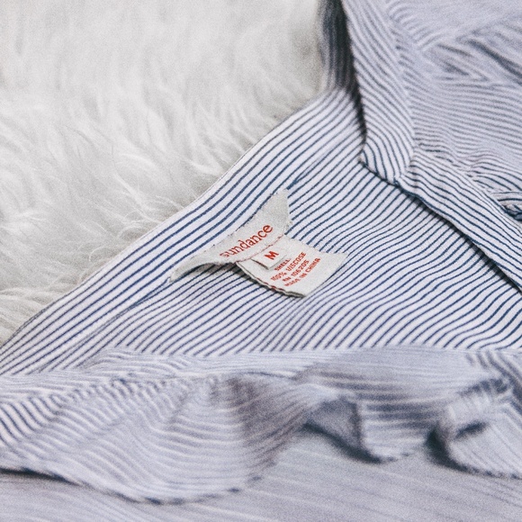 Sundance Blue and White Striped Blouse - Picture 3 of 9